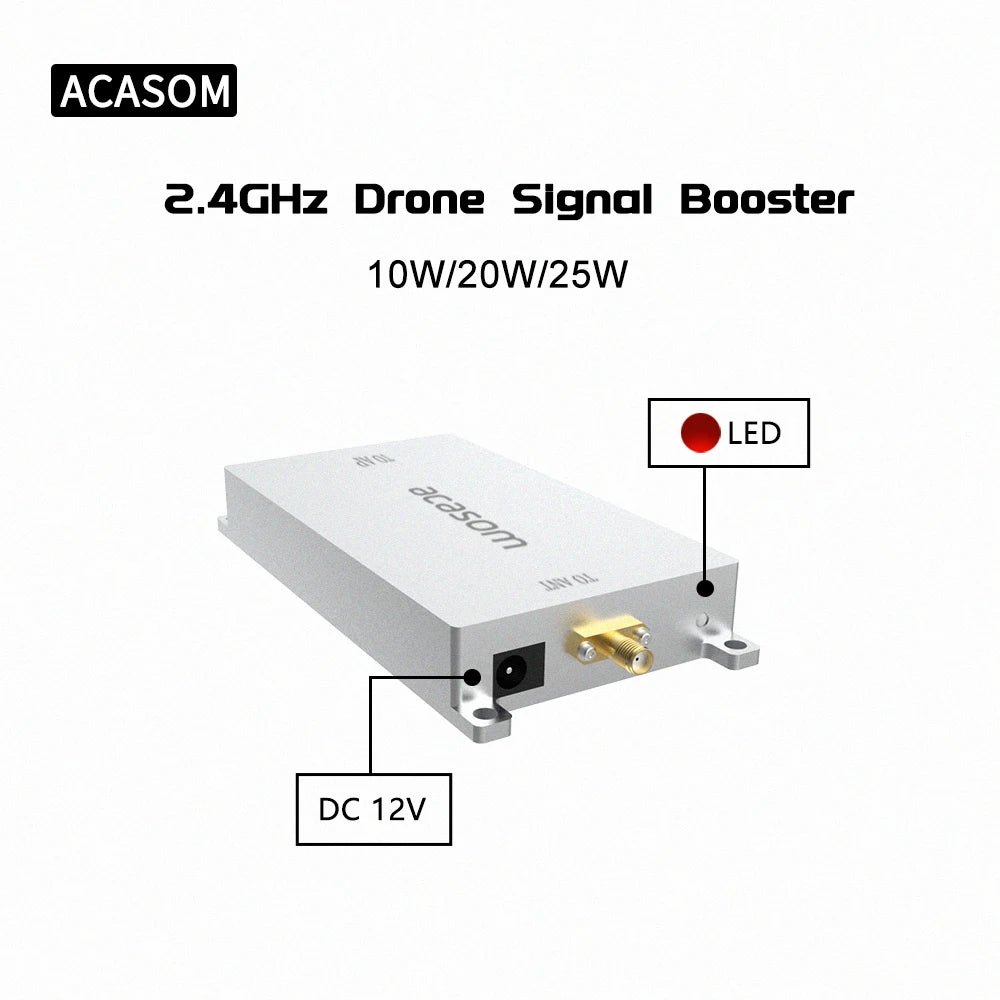 2.4GHz 25W Drone DJI Mavic 3 FPV Signal Amplifier Extender Signal Booster Drone Range Extender Tarot 2.4G FPV Image Transmissi 13 ACASOM 2.4GHz Drone Signal Booster 1OWI2OW/25