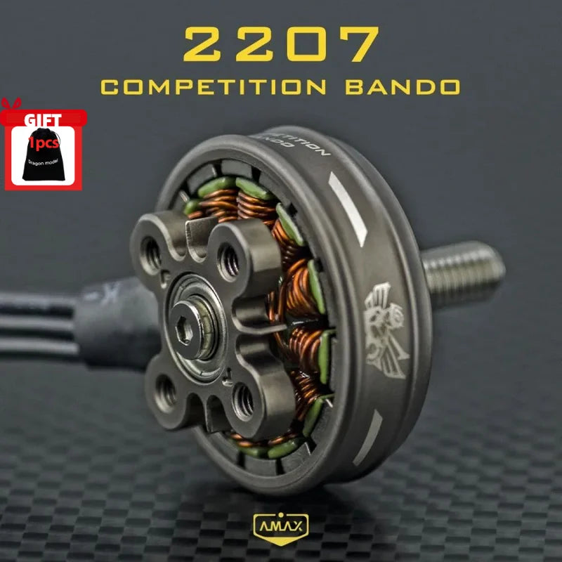AMAX 2207 Bando Competition Brushless Motor, AMAX 2207 brushless motor for FPV racing, robust design with included gift.