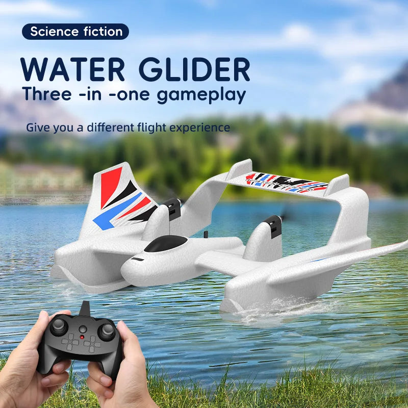 Experience the thrill of amphibious flight with an innovative RC plane that can fly and sail on water.