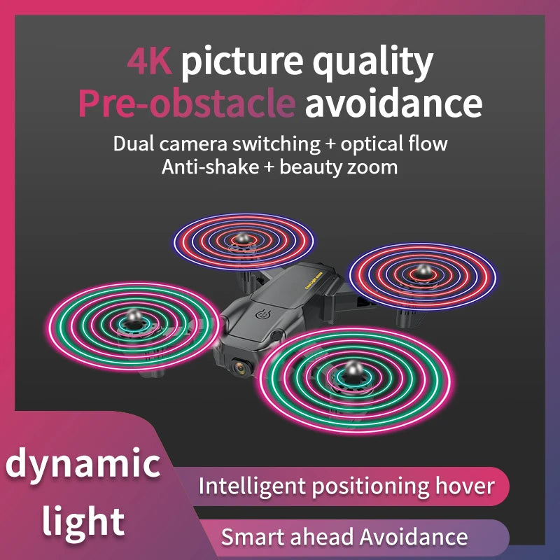 S27 Drone - RC Quadcopter Helicopter with 4K HD Camera Optical flow WIFI FPV Racing Dron Wide Angle Foldable Toy RTF 11 S27 Drone, 4k picture quality pre-obstacle avoidance dual camera switching