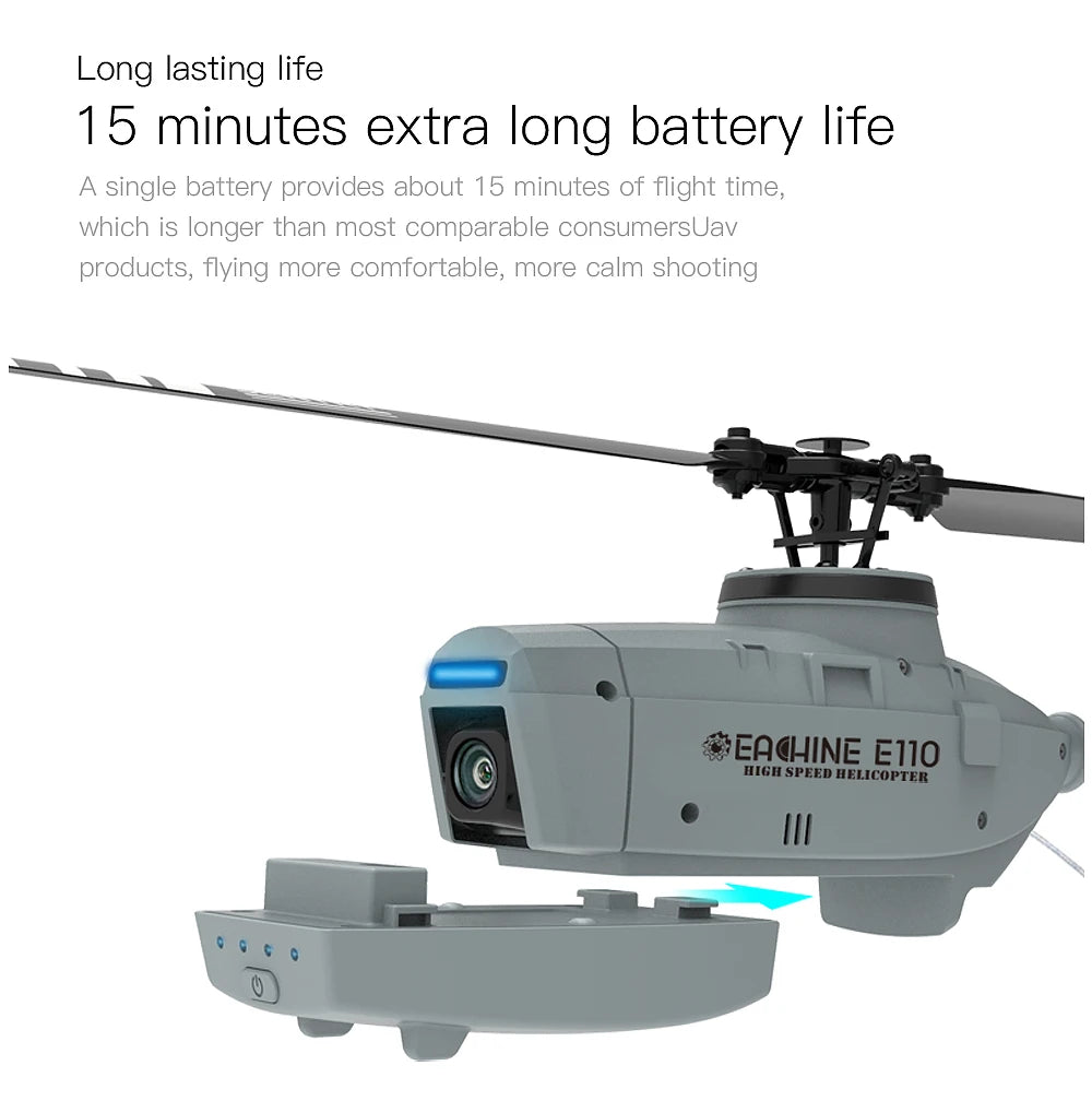Eachine E110 RC Helicopter C127 Helicopter, Eachine E110 RC Helicopter, long lasting life single battery provides about 15 minutes of flight time, which is longer than most comparable