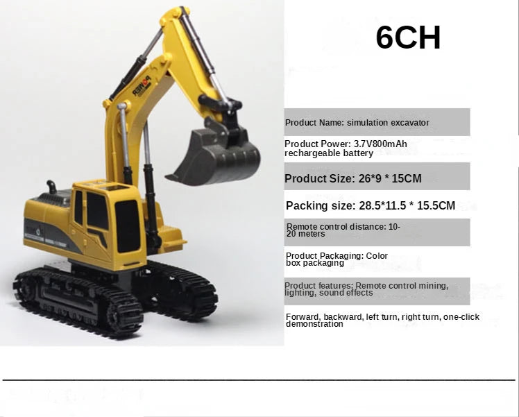 RC TRUCK RC03, 6CH Product Name: simulation excavator Product Power: 3.7V80OmAh