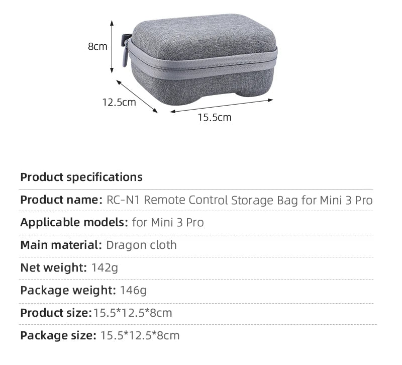 Storage Bag for DJI Mini 3 Pro, RC-NI Remote Control Storage Bag for Mini 3 Pro Applicable models: for Mini