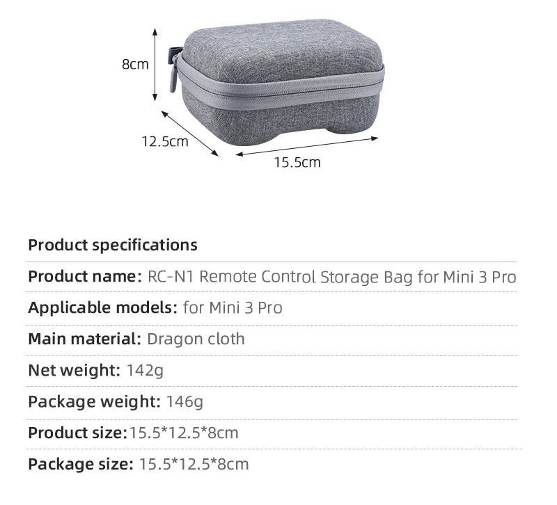 Storage Bag for DJI Mini 3 Pro - DJI RC Remote Controller Body Case Portable Carrying Box Handbag Smart Controller Accessories 16 Storage Bag for DJI Mini 3 Pro, RC-NI Remote Control Storage Bag for Mini 3 Pro Applicable models: for Mini
