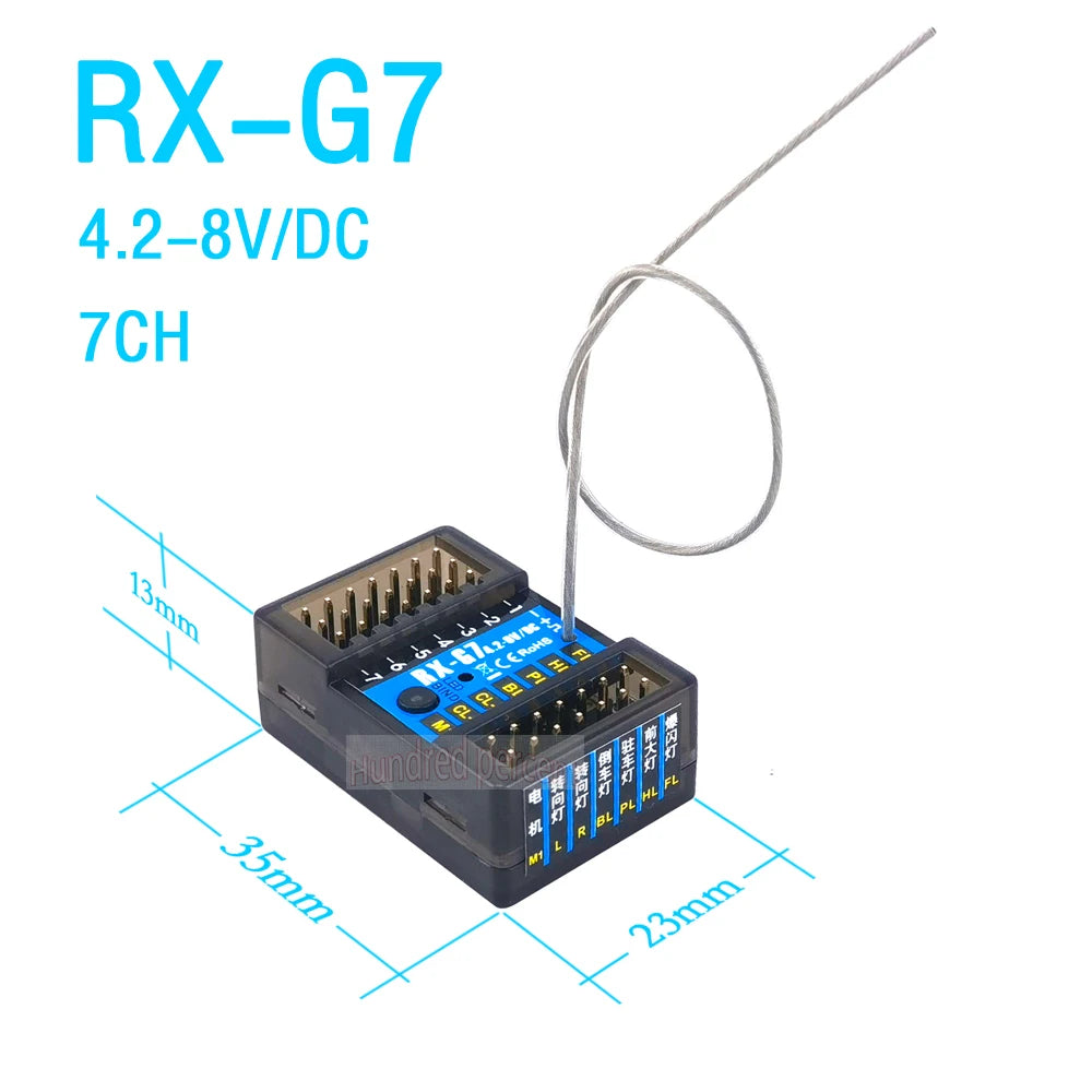 Flyueace T-6819C - 7CH 2.4GHZ 4.2-10V Radio Control System Transmitter With Receiver For RC Car Boat Tank Truck Toy Linkage lights 16 Flyueace T-6819C SPECIFICATIONS Use : Vehicle