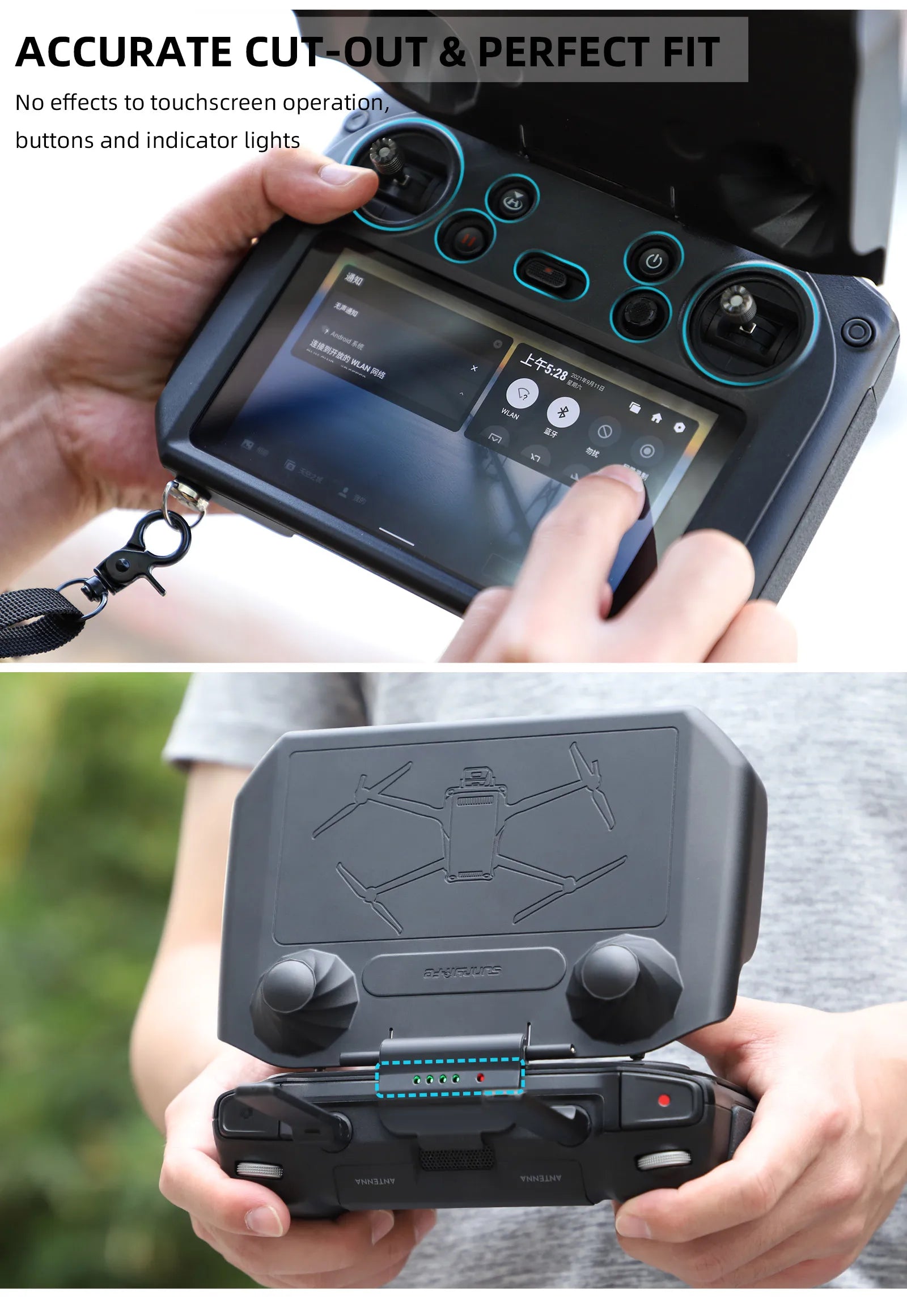 Remote Controller Sun Hood for DJI RC PRO Remote Cover for DJI Mini 3 Pro RC Controller Case Lanyard Accessories 24 ACCURATE CUT-OUT & PERFECT FIT No effects to