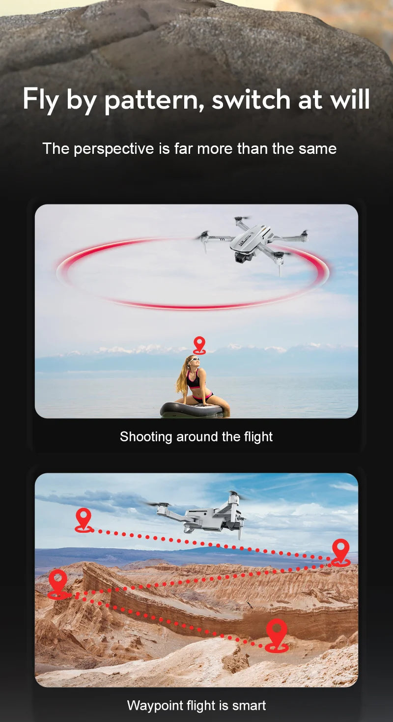 XT1 Drone - 2024 New 4K HD Camera FPV WIFI 3-way Obstacle Avoidance Foldable Quadcopter RC Helicopter For Kid Gift 20 XT1 Drone, fly by pattern, switch at will the perspective is far more than the