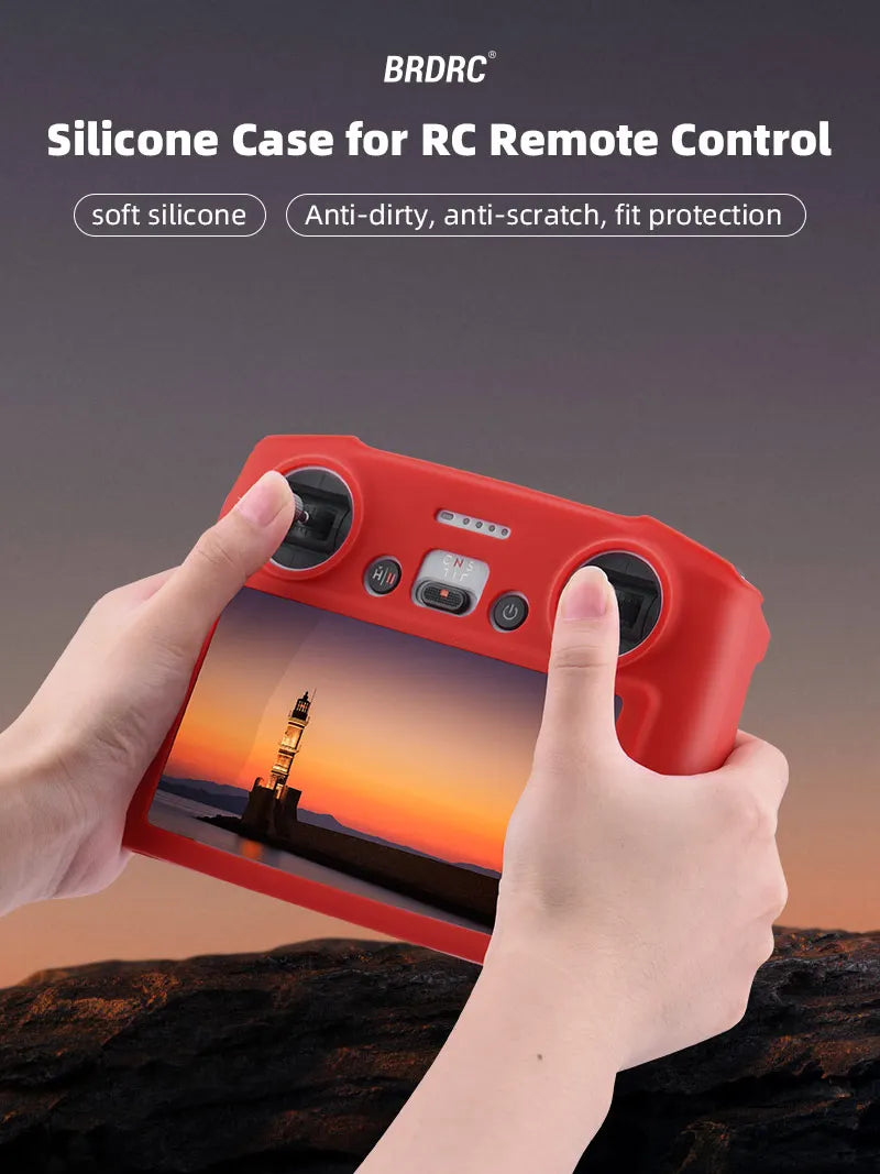 Silicone Case Cover for DJI Mini 3 Pro, BRDRC Silicone Case for RC Remote Control soft silicone Anti-dirty,