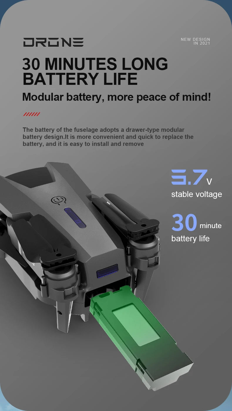 P5 Pro Drone, the battery of the fuselage adopts a drawer-type modular