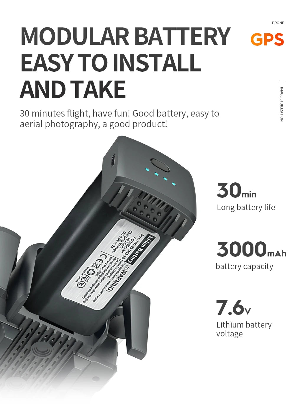 WYFA X3 Drone - GPS 6K HD EIS OAS Dual Camera Profesional Brushless Rc Anti-Shake Photography Foldable obstacle Drones For Gift Toy Professional Camera Drone 16 WYFA X3 Drone, wyfa x3 drone has a battery capacity of 7.