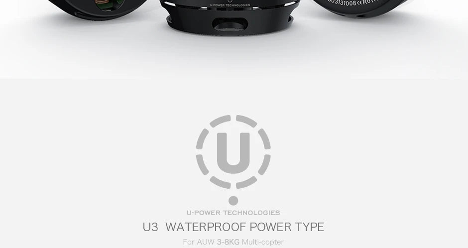 T-MOTOR U3 KV700 Outrunner Brushless Motor For FPV UAV Aircraft Multirotor Copter Drones Rotors 8 T-MOTOR, U-POWER TECHNOLOGIES: U3 WATERPROOF POWER