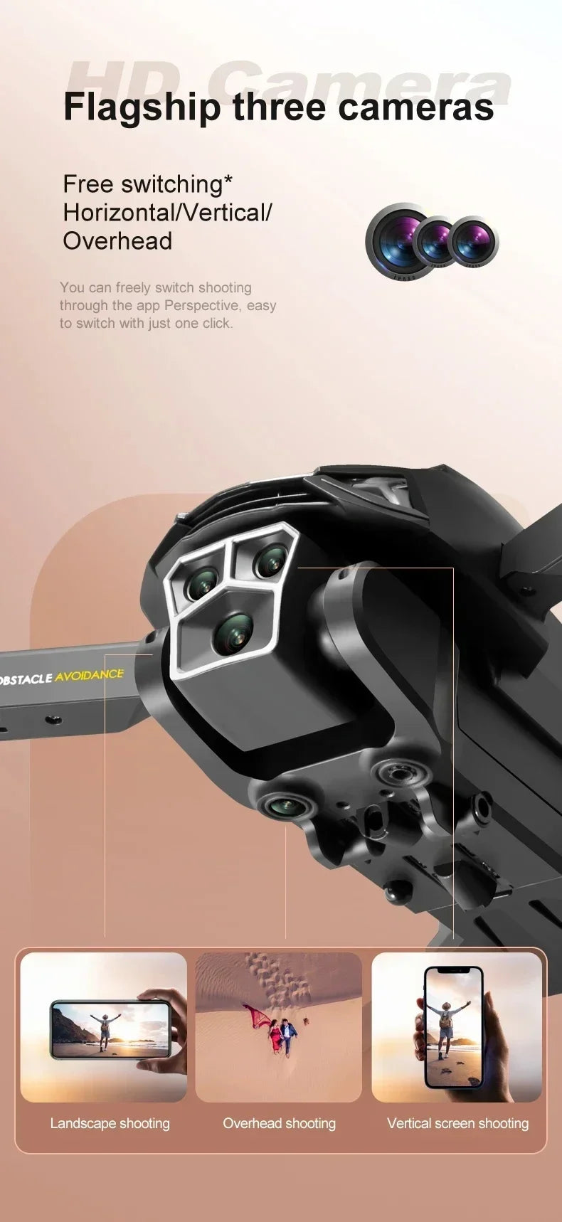 M3 Drone - 8K RC Plane Photography Drone Optical Flow Positioning Aircraft Four-Way Obstacle Avoidance Drone for Children 17 M3 Drone, bstacle avoidance flagship three cameras free switching* horizontal/