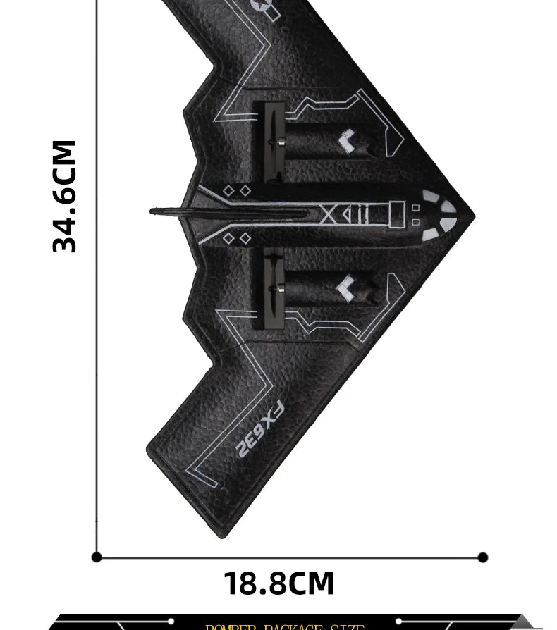 Rc Plane B2 Stealth Bomber - 2Ch 34Cm Wingspain Cessna 2.4G Remote Control Airplane Aircraft Drone Toys for Adults Children 34 Rc Plane B2 Stealth Bomber, USB dedicated charging cable with protective plate, safe and stable