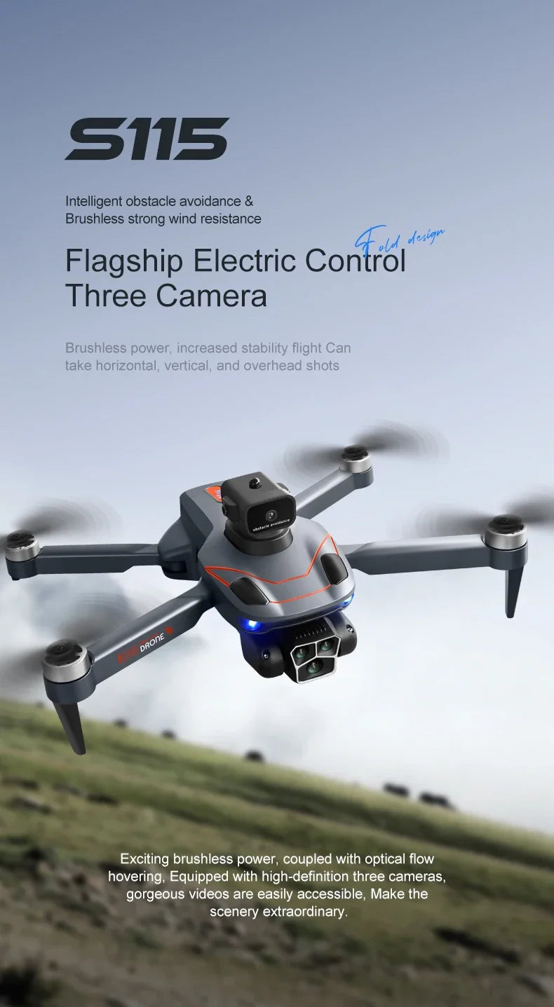 S115 Drone, s115 intelligent obstacle avoidance & brushless strong wind resistance