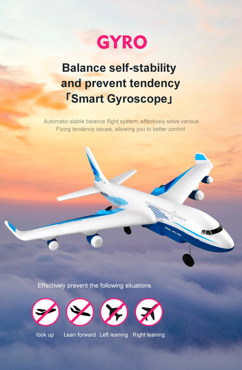 G2 RC airliner Glider - 2 Channel Remote Control Aircraft Hand Throwing Radio Control Plane Foam Resistant Outdoor Airplane Toys 13 G2 RC airliner Glider, GYRO Balance automatic stable balance flight system, effectively solve various Flying tendency issues .
