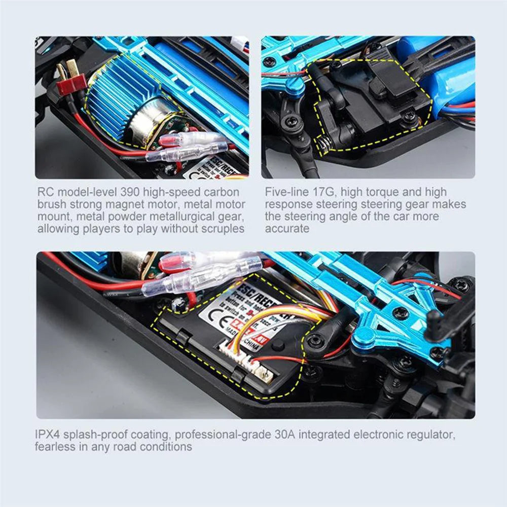 2023 New 1:16 Scale Large RC Cars, RC model-level 390 high-speed carbon Five-line 17G, high torque