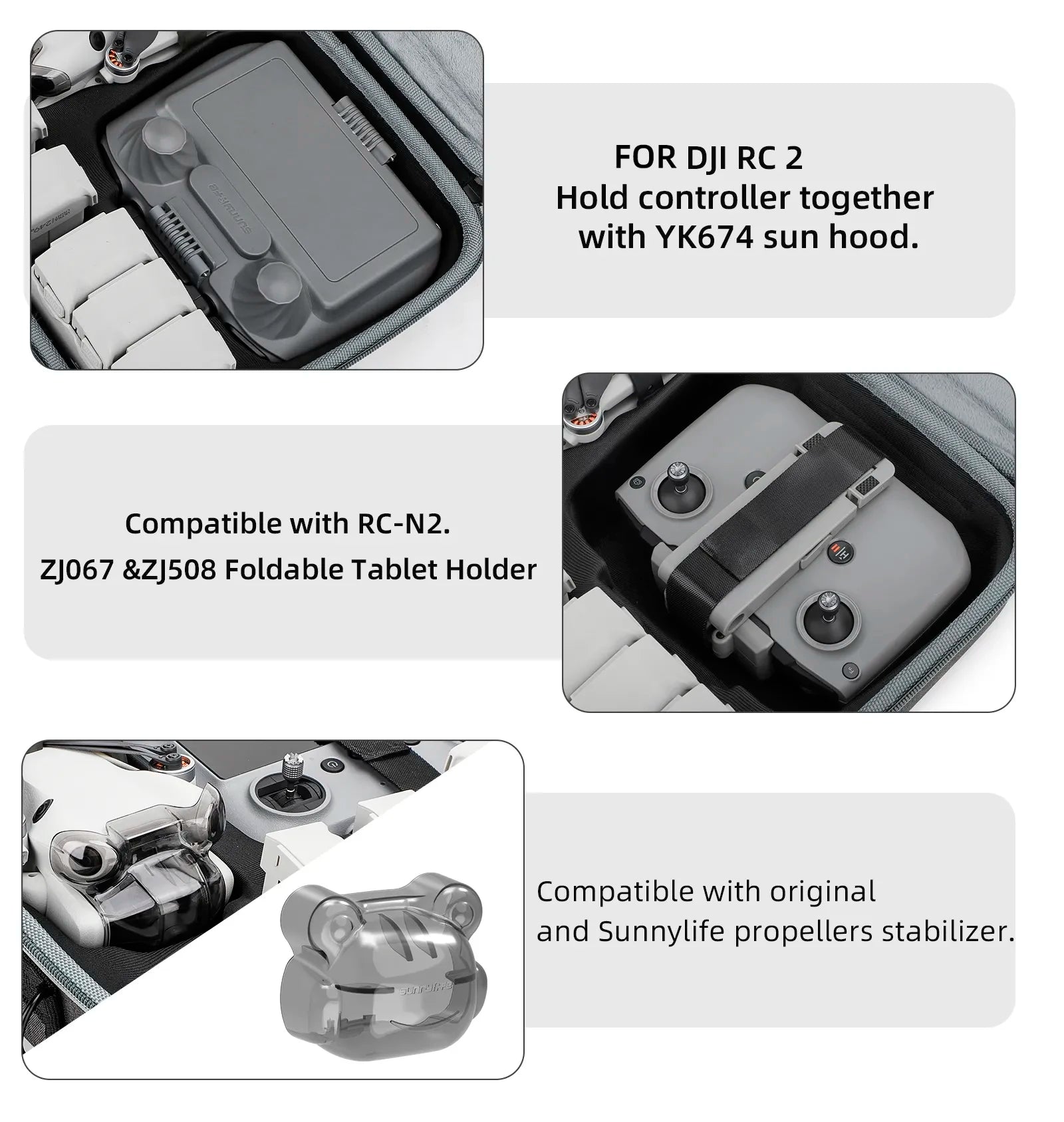 Portable Carrying Case For DJI Mini 4 Pro - Handbag Storage Bag for DJI RC 2/N1/N2 Drone Remote Controller Box 18 Portable Carrying Case For DJI Mini 4 Pro, 2J067 &zj508 Foldable Tablet Holder Compatible with original and Sunny