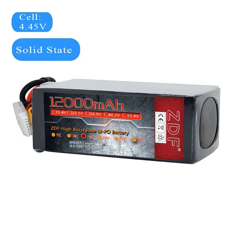 ZDF 6s 23.1v 22.2V 12000mAh 12Ah Light Weight solid state rechargeable battery pack for long flight time uav Agriculture Drone Battery 7 4.45V Solid State 1ZOOOmAh C1s AV [ J23.1