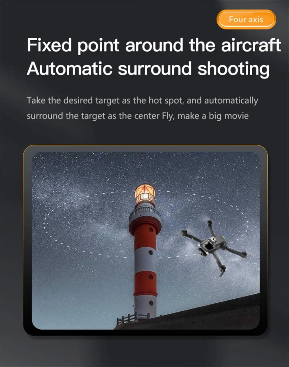 V28 Drone, four axis fixed point around the aircraft automatic surround shooting .