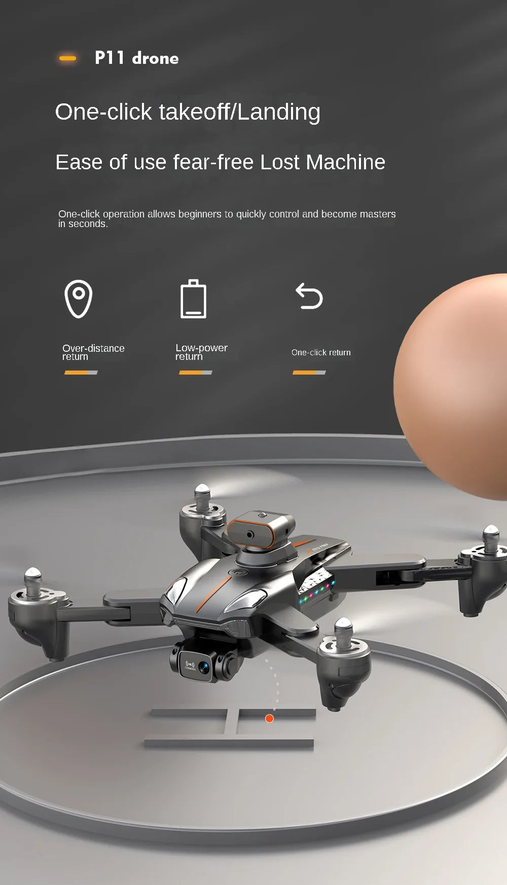 P11 Drone - GPS rc distance 2km 8K HD dual camera with 5G WIFI wide angle FPV real-time transmission professional drone 28 P11 Drone, p11 drone one-click takeoffilanding ease of