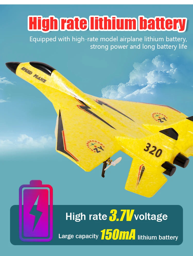 New RC Plane Glider Airplane, high-rate model airplane lithium battery; strong power and battery life High rate 3.ZVvolt