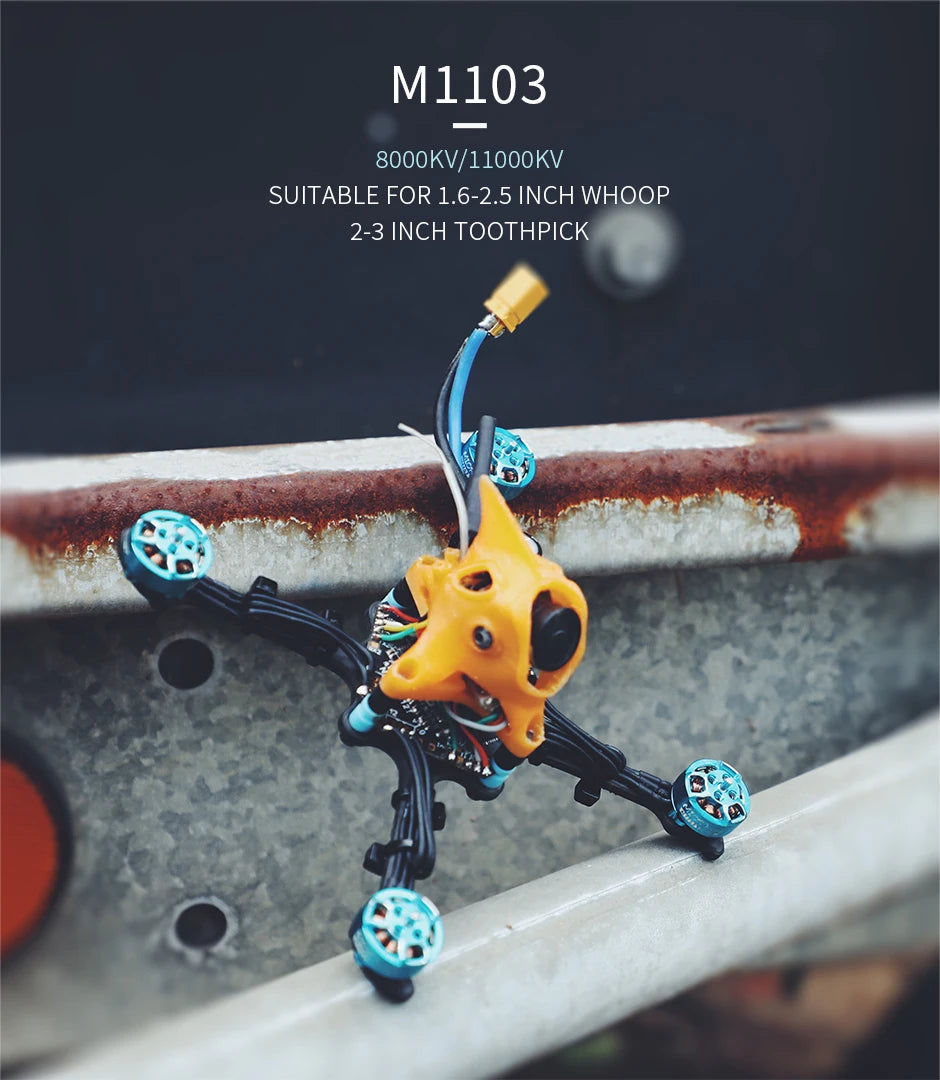 T-MOTOR M1103 Micro Motor - KV8000 KV11000 Suitable For 1.6-2.5 inch Whoop 2-3 inch Toorhpick 7 T-MOTOR, M1103 80OOKV/11OOoKV SUITABLE FOR 1.6