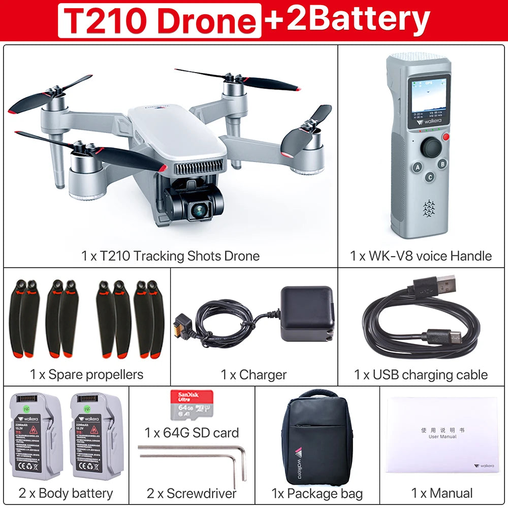 Walkera T210 Drone, 4k HK camera supports up to 3KM maximum 2.4G long-distance