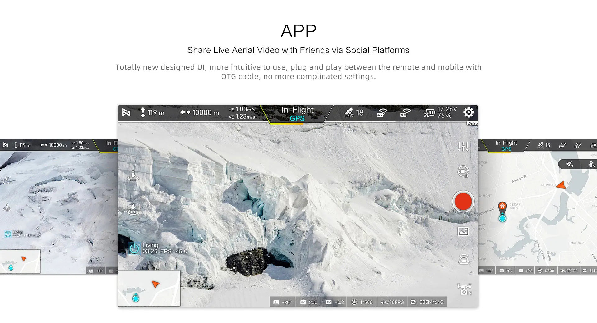FIMI x8se 2022 V2 Camera Drone, APP Share Live Aerial Video with Friends via Social Platforms . more intuitive to