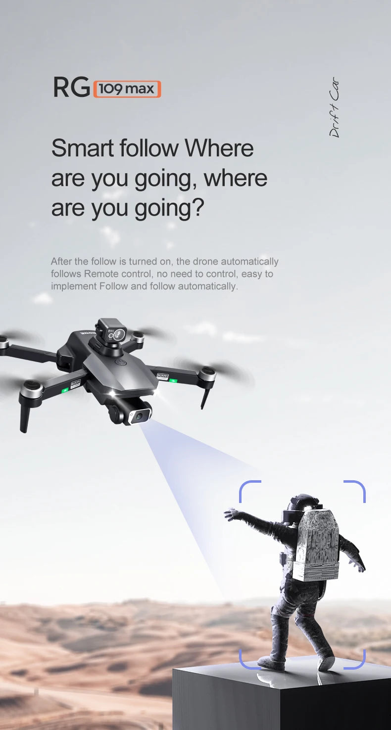 RG109 PRO MAX GPS Drone - RC Distance 1200M Professional Obstacle Avoidance 4K HD Dual HD Camera Brushless Foldable Quadcopter Professional Camera Drone 38 RG109 PRO MAX GPS Drone, RG oomax smart follow automatically follows remote control, no need t control,