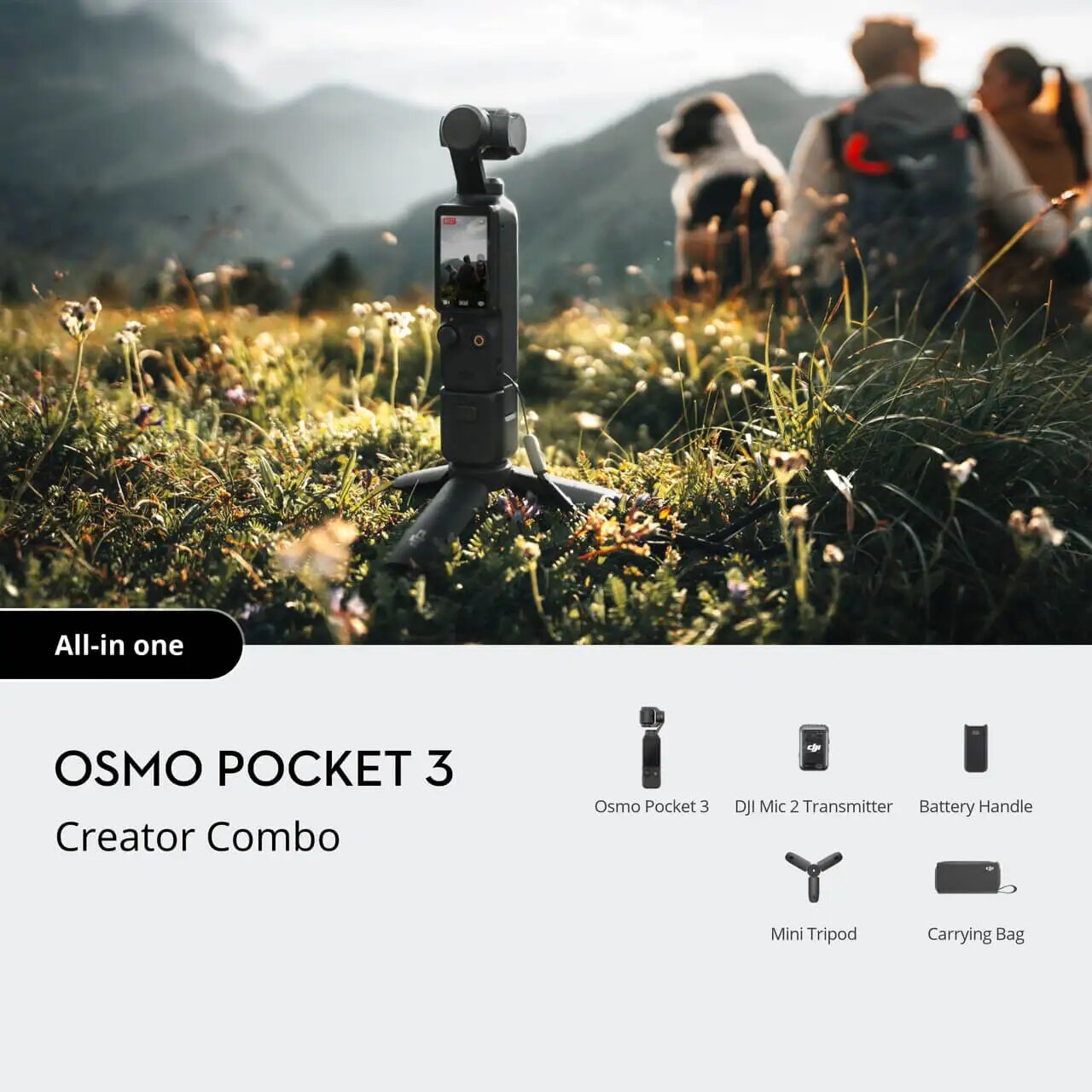 DJI Osmo Pocket 3, Osmo Pocket 3 DJI Mic 2 Transmitter Battery Handle Creator Combo