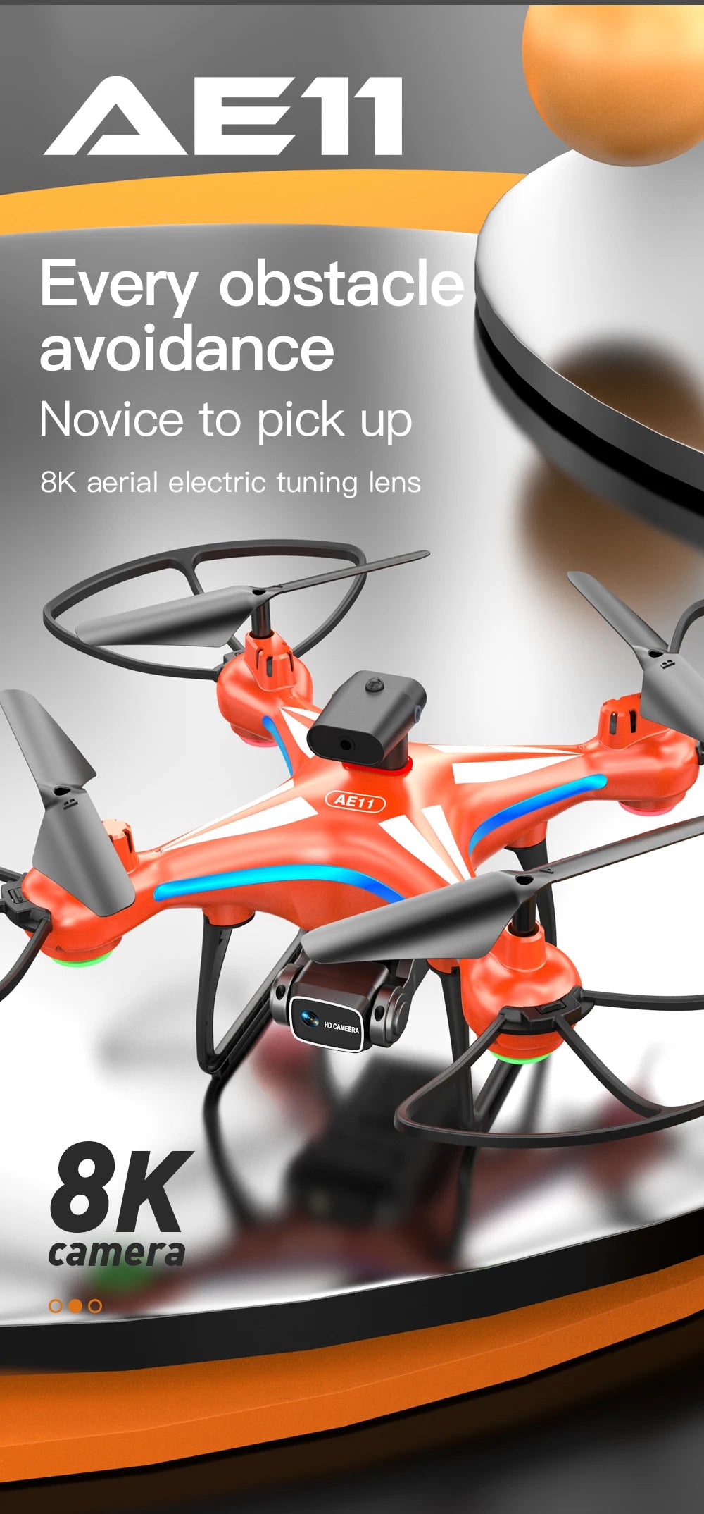 AE11 Drone, every obstacle avoidance novice to pick up 8k aerial electric tuning lens