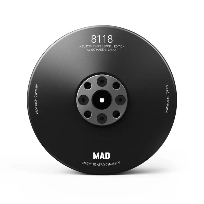 MAD 8118 IPE Drone Motor, High-performance industrial drone motor made in China with KV80/KV100 options and smooth flying NSK bearings.