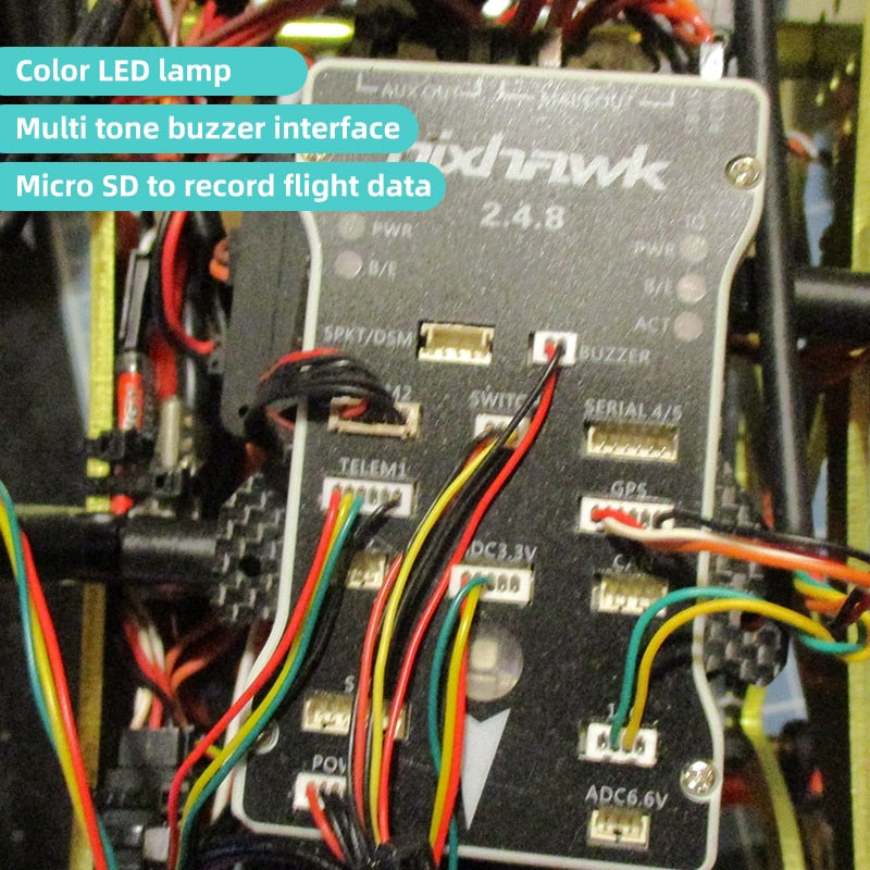 color LED lamp "suni Multi tone buzzer interface Micro SD to record flight data aid