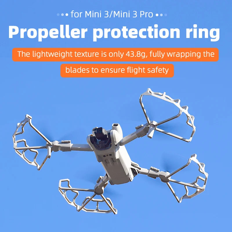 Propeller Protector Guard for DJI MINI 3 Drone - Light Weight Propellers Props Blade Wing Fan Cover Cage Drone Accessories 8 Propeller Protector Guard for DJI MINI 3 Drone, lightweight texture is only 43.8g, fully wrapping the blades to ensure flight safety .