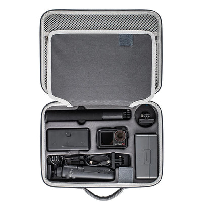 STARTRC Carrying Case for DJI Osmo Action 5 Pro, PU Hard Bag Travel Camera Shoulder Bag with Compartments (Dark Gray)