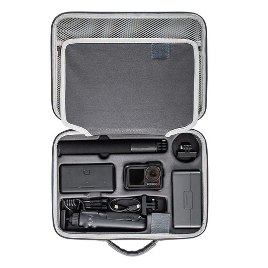 STARTRC Carrying Case for DJI Osmo Action 5 Pro, PU Hard Bag Travel Camera Shoulder Bag with Compartments (Dark Gray)