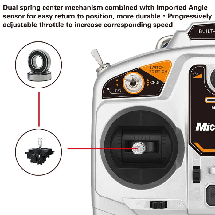 MicroZone MC7, Dual spring center mechanism combined with imported Angle sensor for easy return to position, more durable Progressively