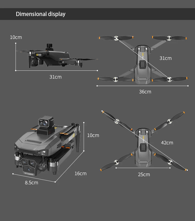 P20 GPS Drone, 8cm ton mhz display 10cm 31cm31cm