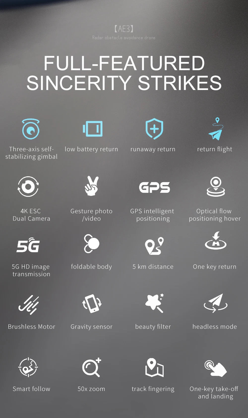 AE3 / AE3 PRO Max GPS Drone, Padar obstacle avoldance drone FULL-FEATURE