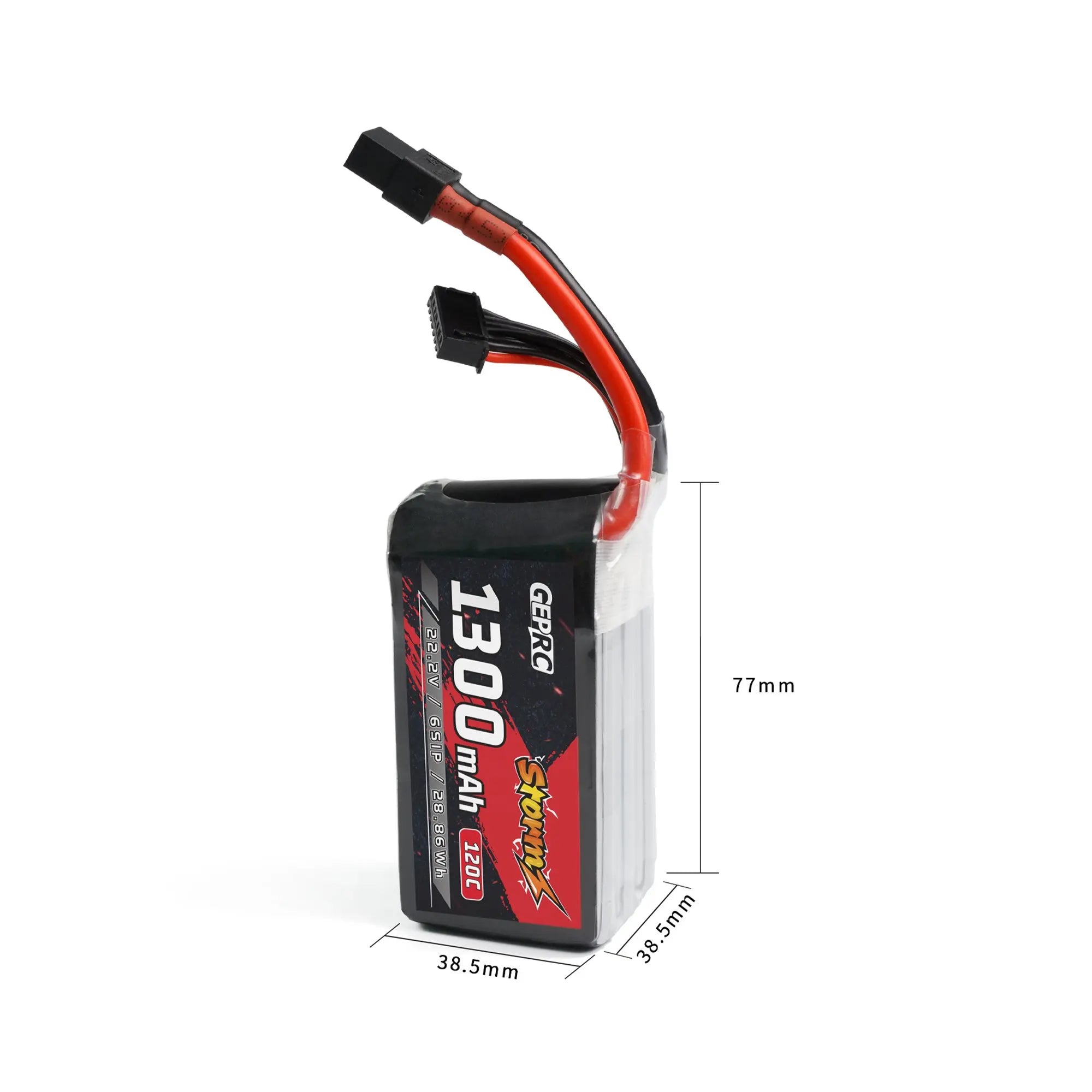 GEPRC Storm 6S 1300mAh 120C Lipo Battery, it is forbidden to reverse the positive and negative poles of the battery (to avoid short circuit