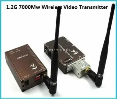 ताइवान 1.2GHZ 1.3GHZ 7000MW 7W वायरलेस वीडियो ऑडियो ट्रांसमीटर रिसीवर, लंबी दूरी की एफपीवी सीसीटीवी ट्रांसमीटर