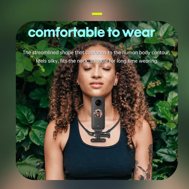 STARTRC Hanging Neck Mount Holder, Ergonomic neck mount, comfortable for action cameras and phones.