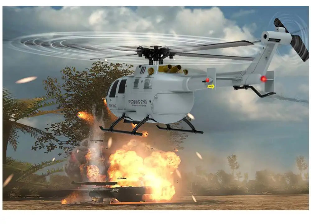 Eachine E120 RC Helicopter, simple 4-channel design, ultra-stable flight with 6-axis gyro