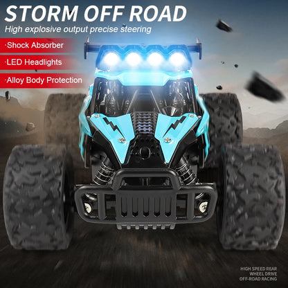Samochód zdalnie sterowany 4WD DK087 RC Drift Racing 1:16 Off Road, stop aluminium, 2.4G, szybkie ciężarówki z LED, wspinaczka, idealny prezent dla dzieci
