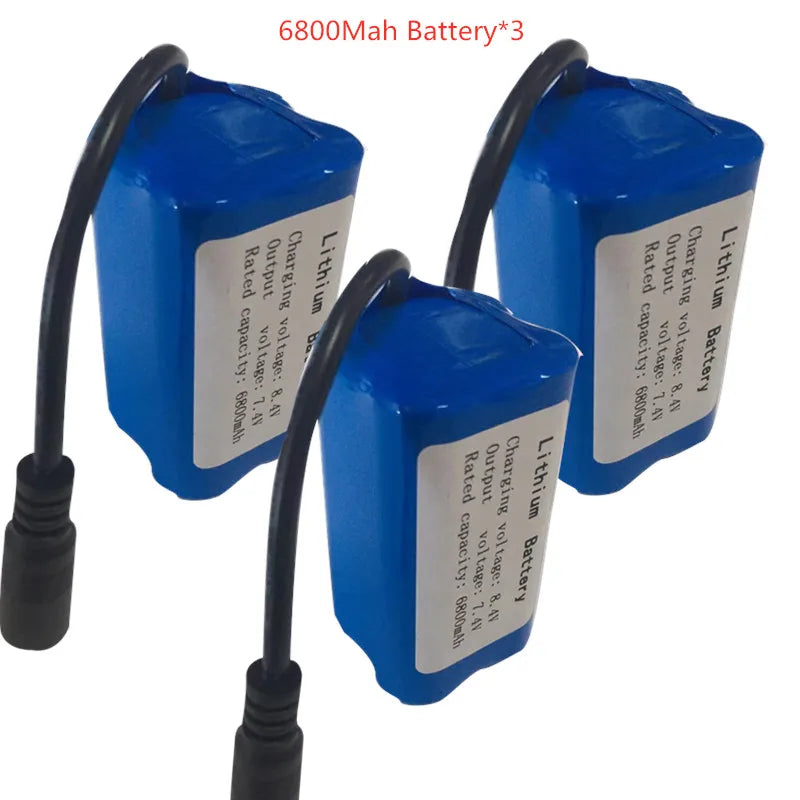 7.4V 13600Mah 6800Mah Battery, battery for t188 h18 C18 Bait Boat Battery Style7 :