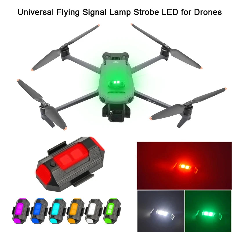 Universal Drone Strobe Lights LED Lamp for DJI Mavic 3/2/MINI 3 Pro/Air2/2S/MINI 2/SE Signal Indicator Turn Lights Strobe Light 9 Universal Flying Signal Lamp Strobe LED for Drone