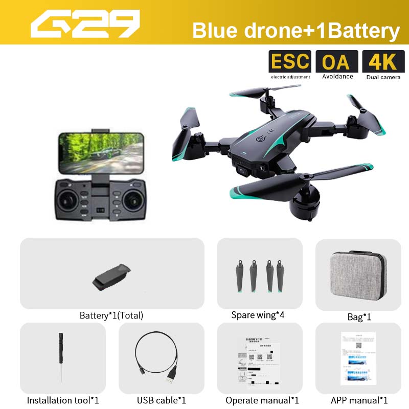 G29 Drone, Blue drone+1Battery ESCIA 4K nn