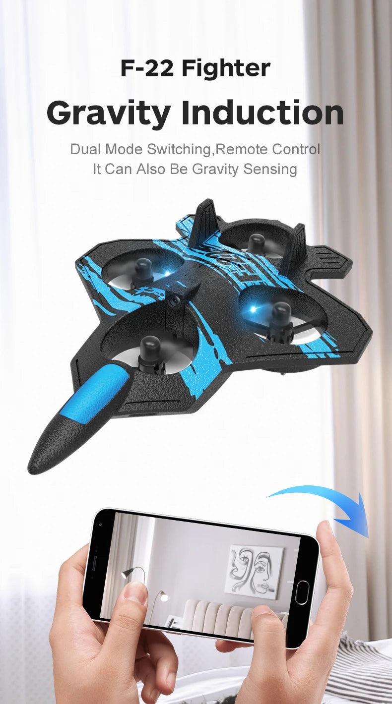F22 Foam RC Plane, F-22 Fighter Gravity Induction Dual Mode Switching Remote Control It Can Also Be Gravity
