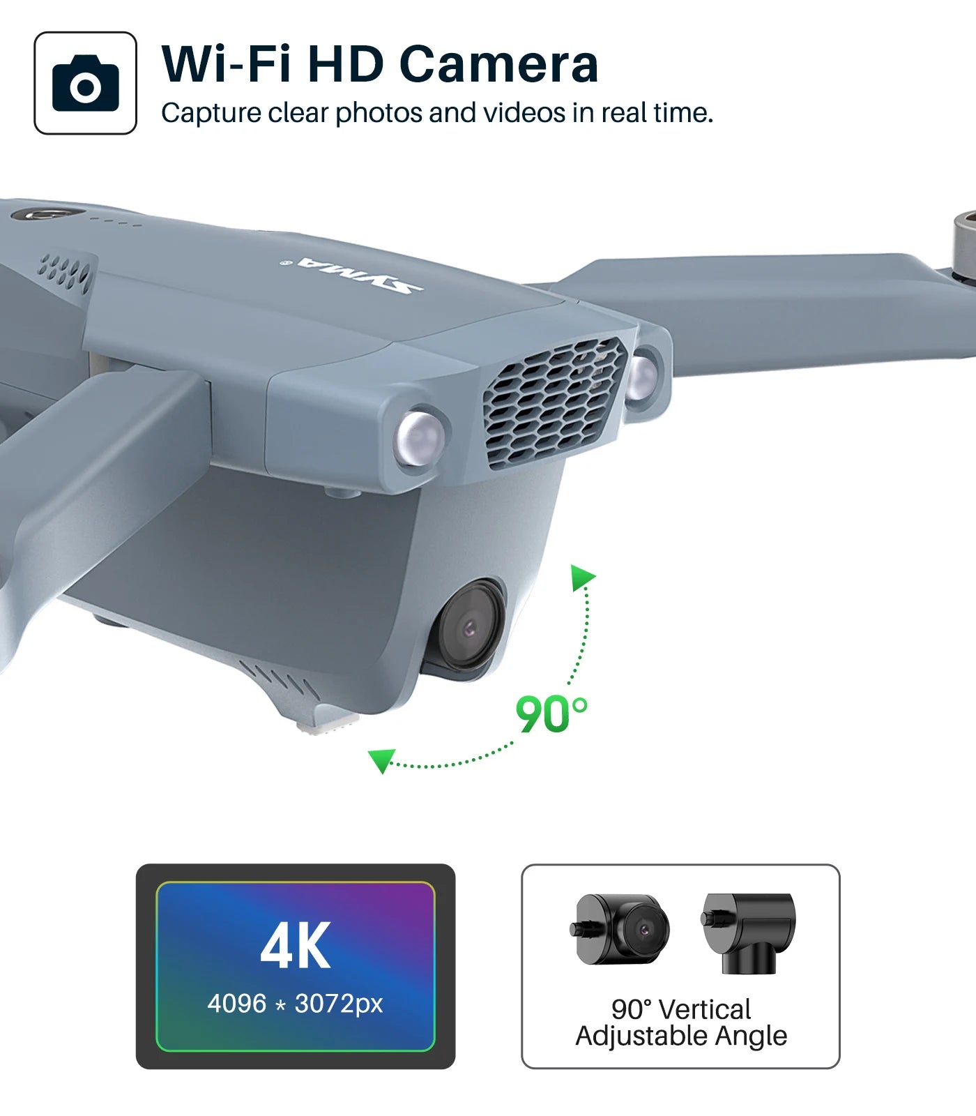 SYMA X500Pro GPS Drones - with 4K UHD Camera RC Quadcopter Brushless Motor, 5G FPV Transmission, Follow Me, Auto Return Home 12 SYMA X500Pro GPS Drone, Wi-Fi HD Camera Capture clear photos and videos in real time 909 AK 40