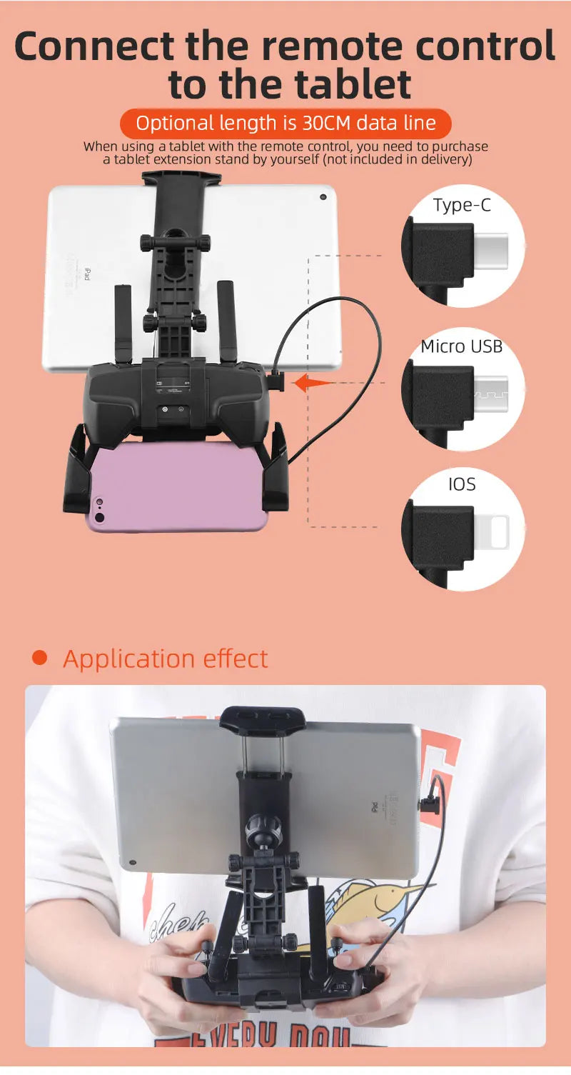 Data Cable OTG Remote Controller to Phone Tablet Connector USB TypeC IOS Extend for DJI Mavic MINI/2/3 Pro/SE/Pro/Air/Mavic 2/3 45 type-C Micro USB IOS Application effect thed Wgdu m@e